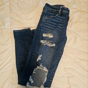Distressed Blue Jeans
